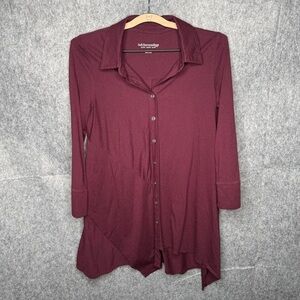 Soft Surroundings Santa Barbara Asymmetrical Button-Up‎ Tunic Top- Sz XS